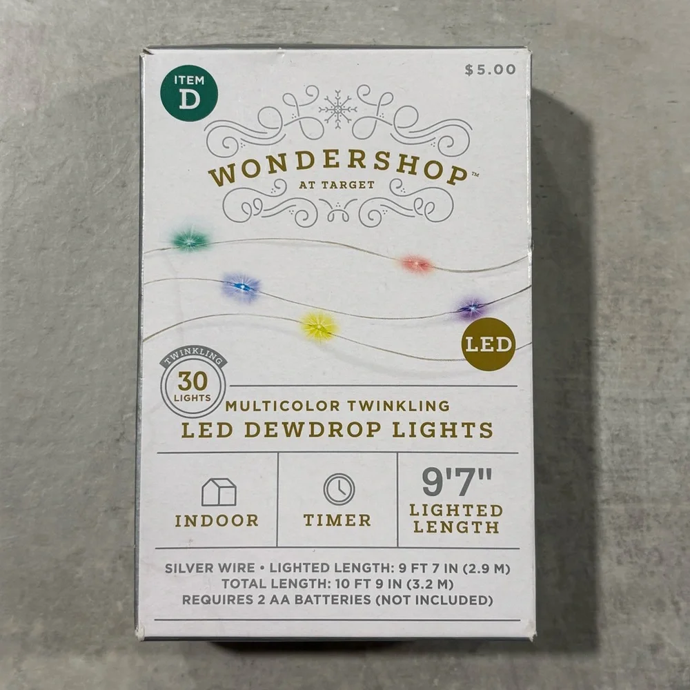 Wondershop 30ct Battery Operated LED Dewdrop Fairy String Lights Multicolored
